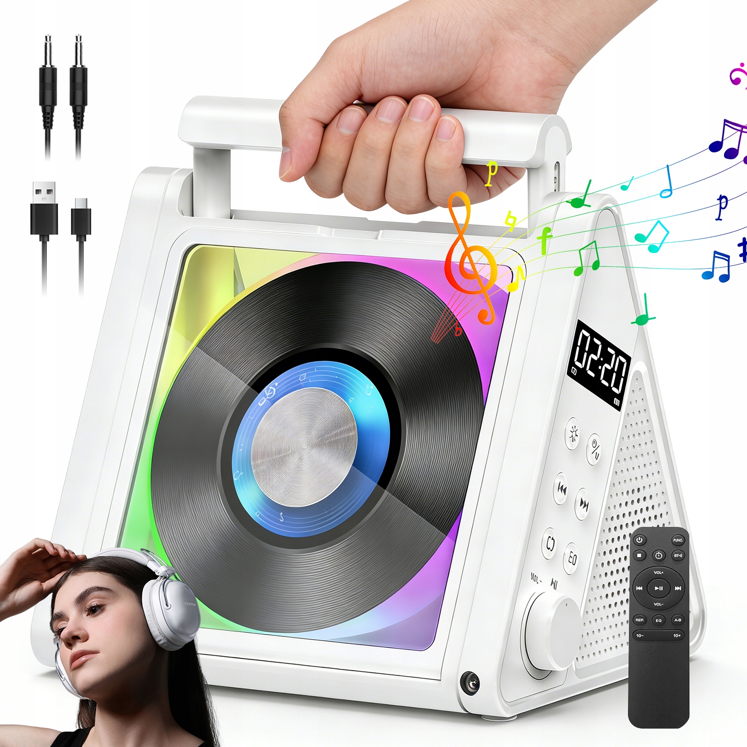 CD Přehrávač Bluetooth Radio Fm Pilot 4000MAH 2x10W MP3 Usb Stereo Hi-fi