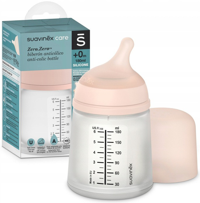 SUAVINEX BUTELKA ZERO REGULOWANY PRZEPŁYW 180 ML
