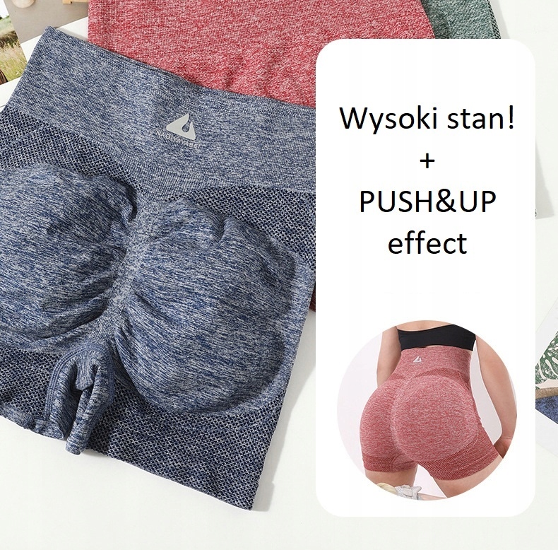 Szorty krótkie sportowe PUSH UP wysoki stan fitnes Rozmiar L/XL