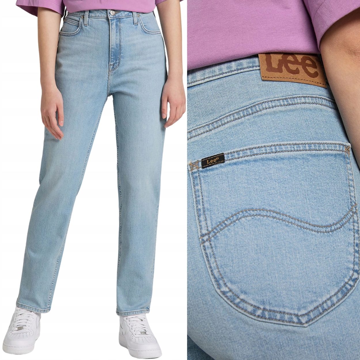 Lee Carol Frozen Jednoduché Dámské Džínové Kalhoty Mom Jeans 7/8 W28 L33
