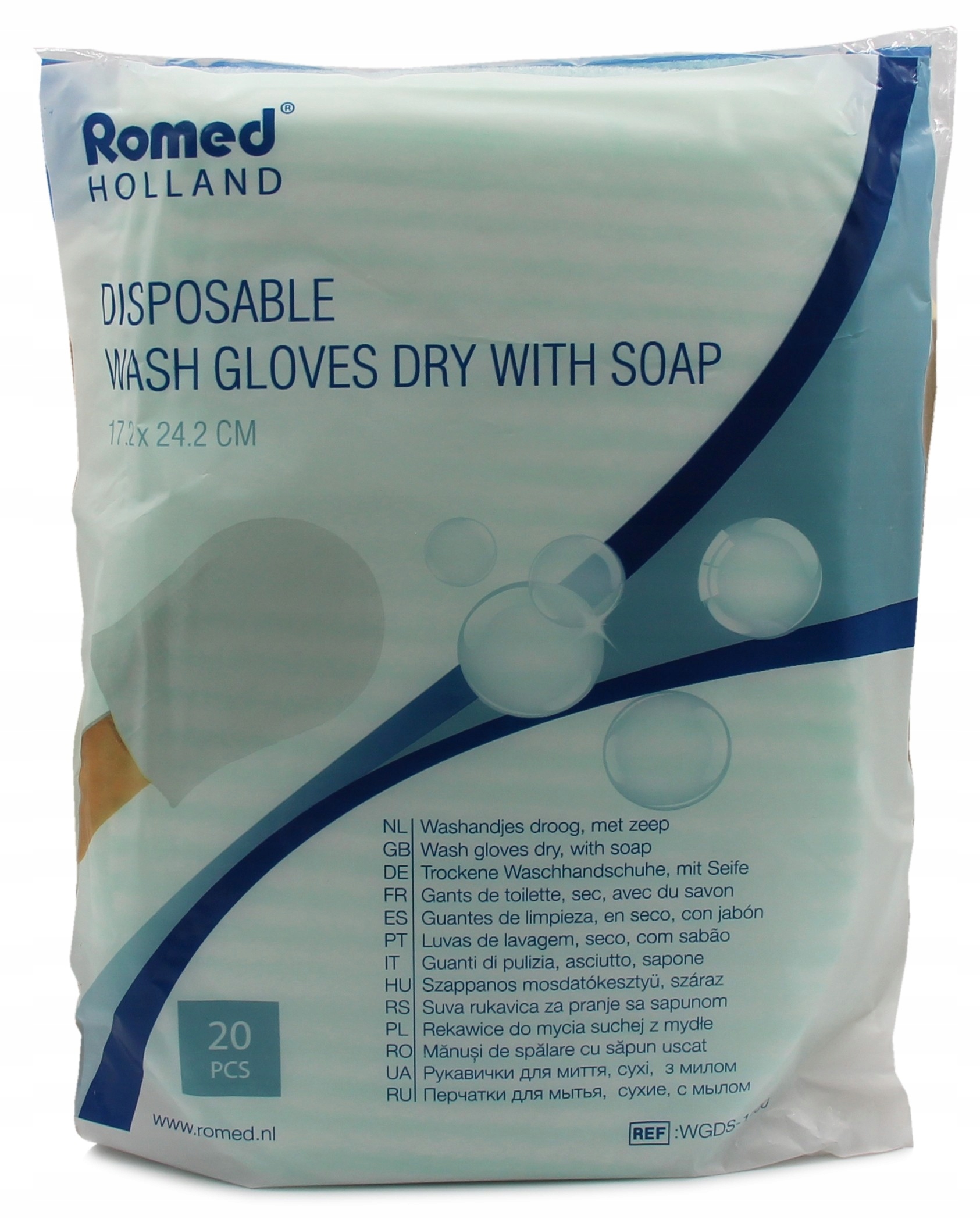 

Rękawice Suche Myjki Z Mydłem Romed 20 szt. Romed