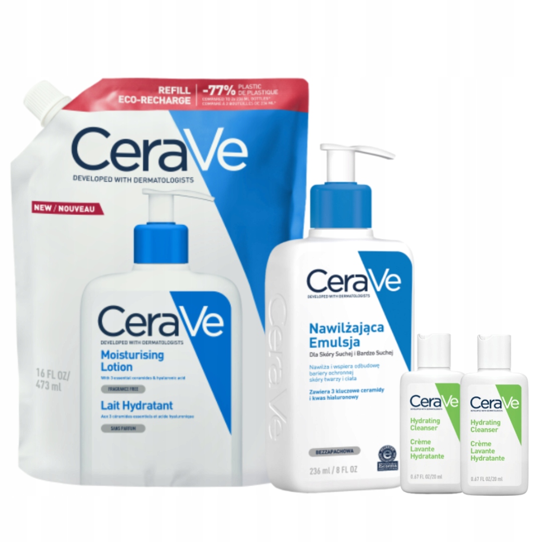 CeraVe Emulsja nawilżająca, skóra sucha i bardzo sucha 236ml refill 473ml