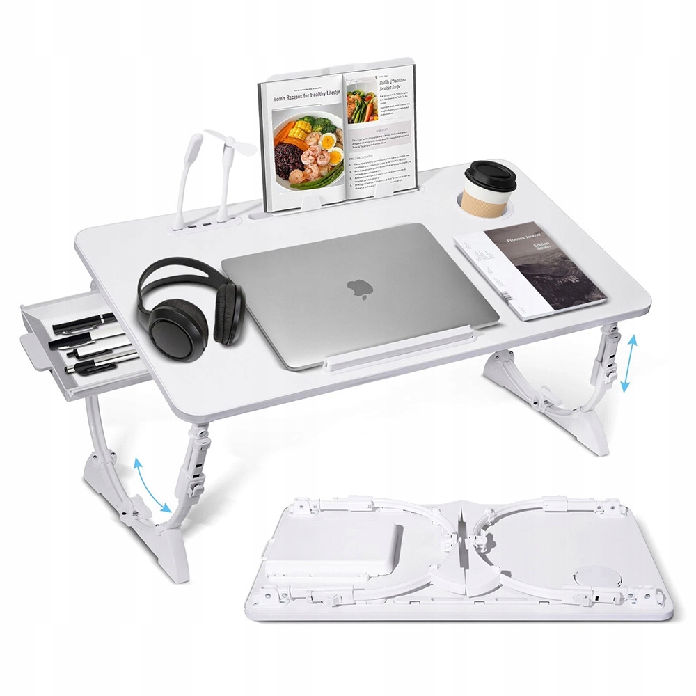 Stolik Pod Laptopa Do Łóżka Składany Regulowany 45° Podstawka Mobilny