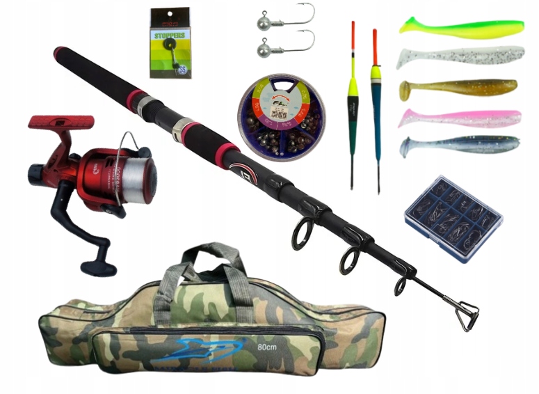 Zestaw Wędkarski Dla Początkujących Premium Wędka Kołowrotek Torba