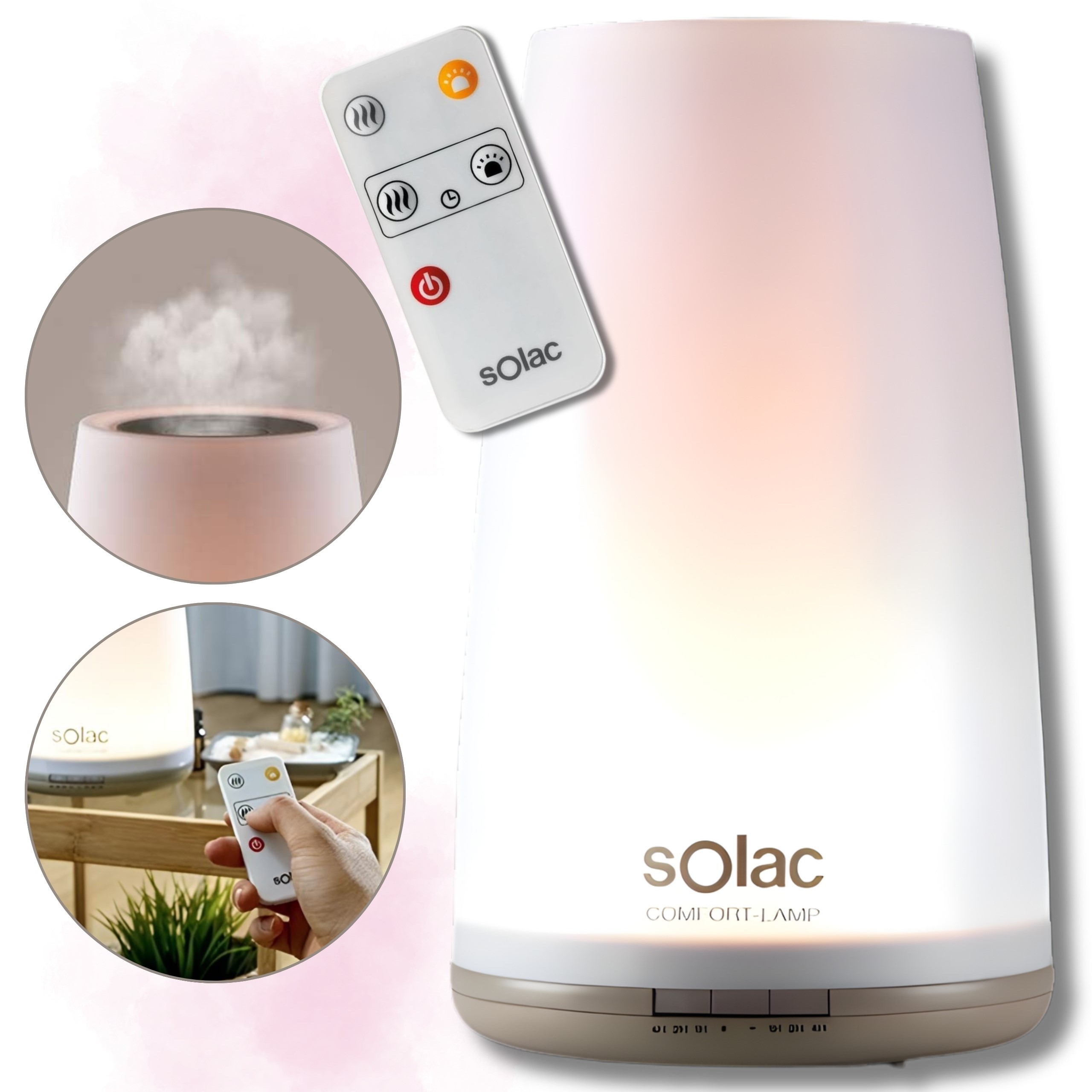 Nawilżacz Powietrza Ultradźwiękowy Solac HU1065 Aromaterapia Lampka Pilot