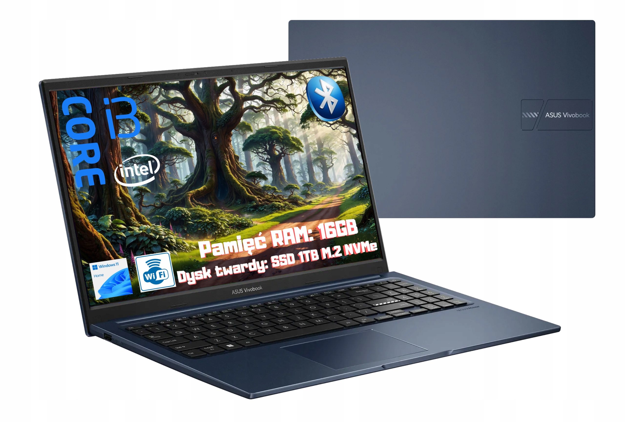 Niebieski laptop Asus VivoBook i3-1215U 16GB 1TB Ssd 17,3" Fhd WIN11