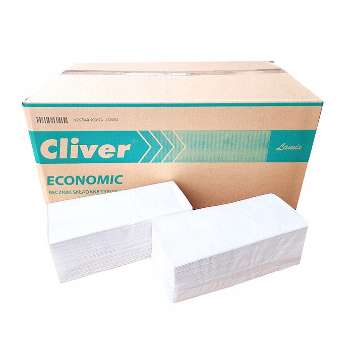 Levně Cliver Economic skládané ručníky Zz bílé 4000 ks