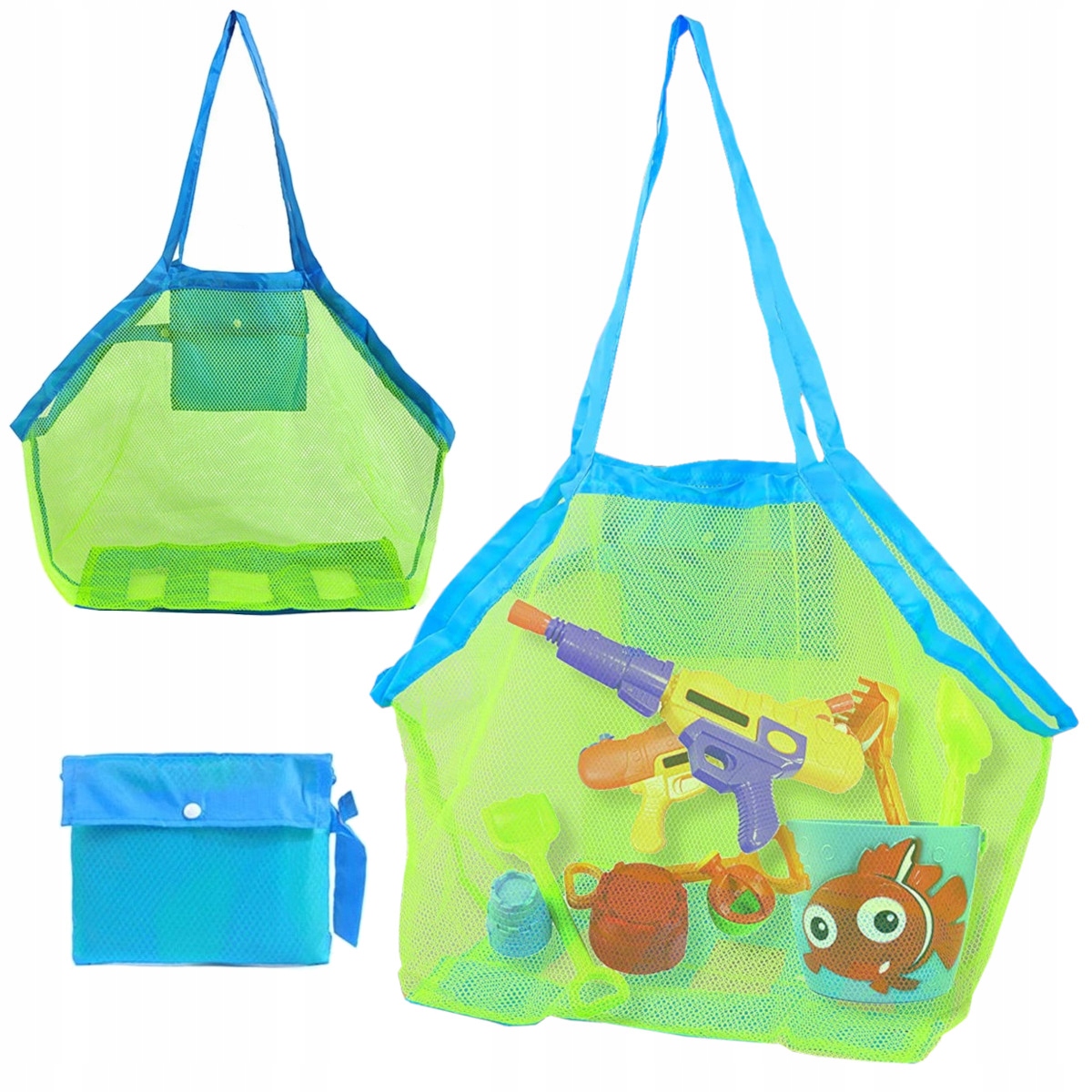 TORBA PLAŻOWA BARDZO DUŻA XXL SIATKA NA ZABAWKI Waga produktu z opakowaniem jednostkowym 0.15 kg