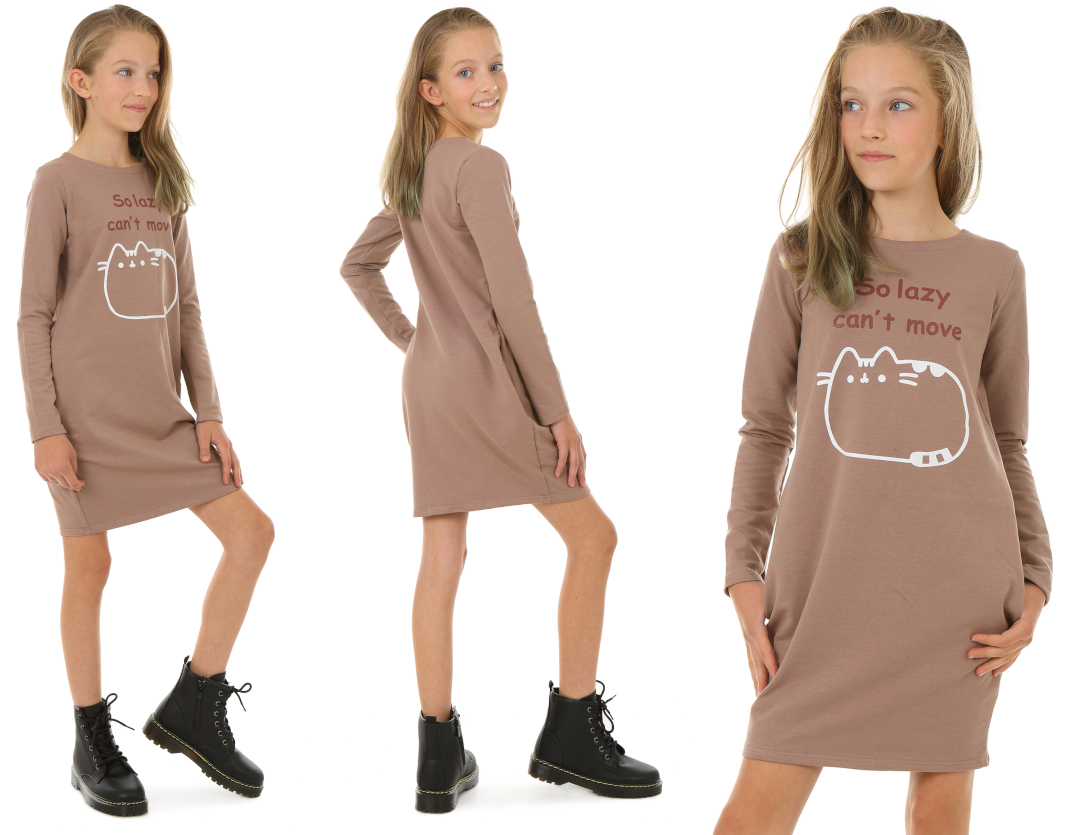 

Sukienka z kieszeniami, Kot 116 Camel