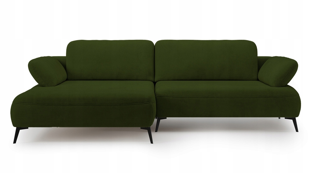 Rohová Sedací Souprava s funkcí spaní Avolla s úložným prostorem, olivová šenilová, levá