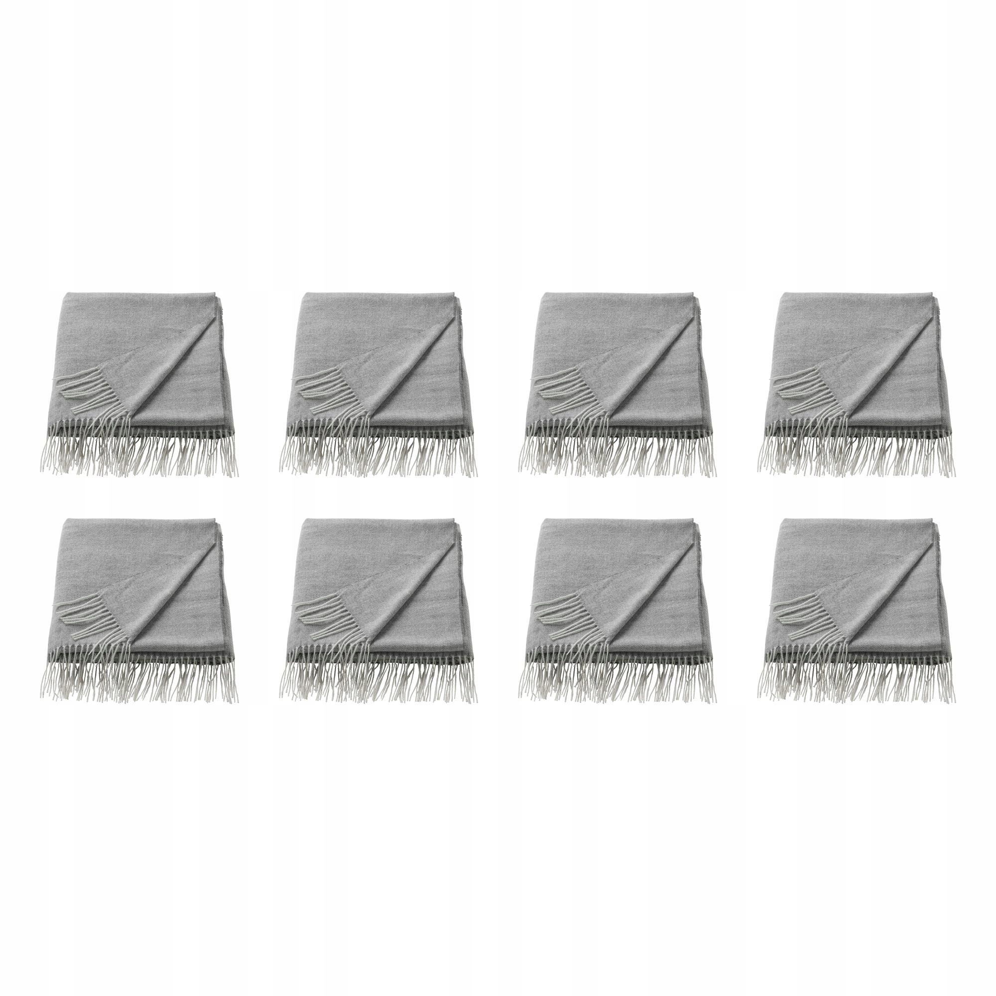 8 ks Šedý pléd 120 x 160 cm měkký s třásněmi Holmvi