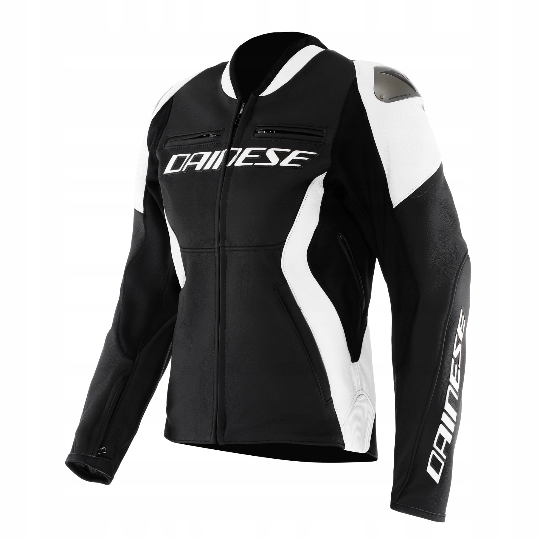Kožená motocyklová bunda Dainese Racing 5 Wmn čierna/biela 44