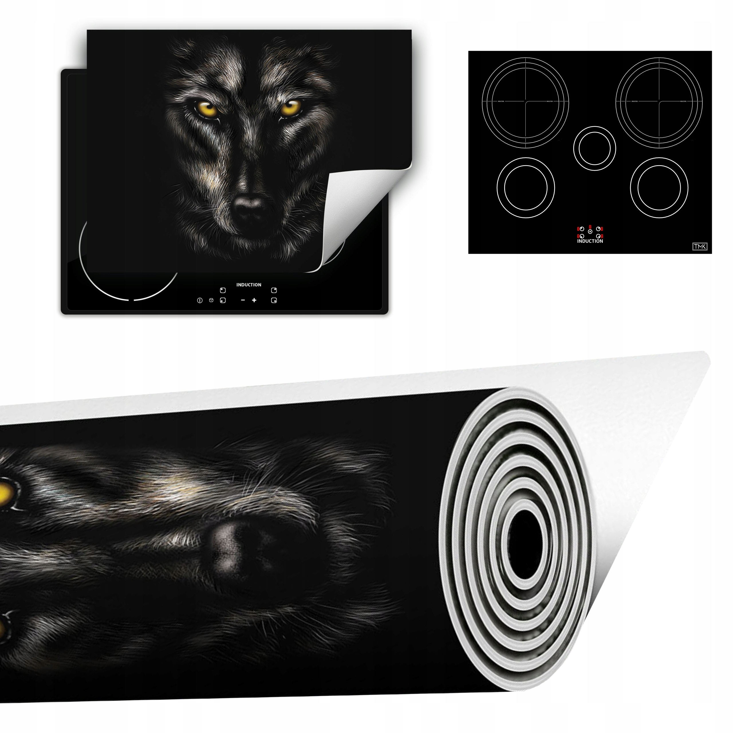Vinylová Podložka Do Kuchyně Více Místa 70x52 černá vlk