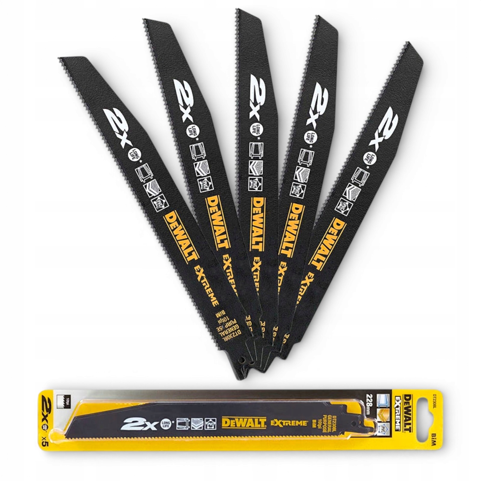 Pilový list pro pilu ocasku DeWALT 228 mm (5ks)