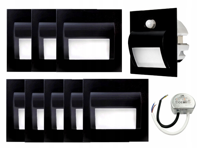 Sada Lampičky na schody Halogen Led 9x Čidlo