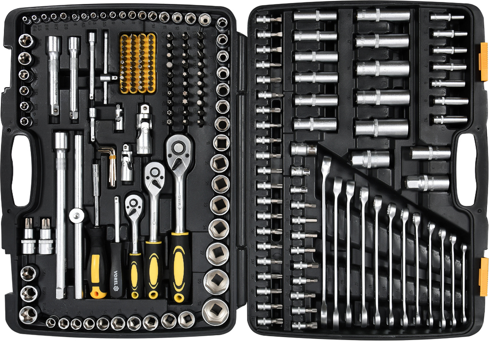 ZESTAW NARZĘDZIOWY KLUCZY NASADOWYCH KLUCZE NASADOWE TORX 216e NASADKI XXL Liczba elementów w zestawie 216