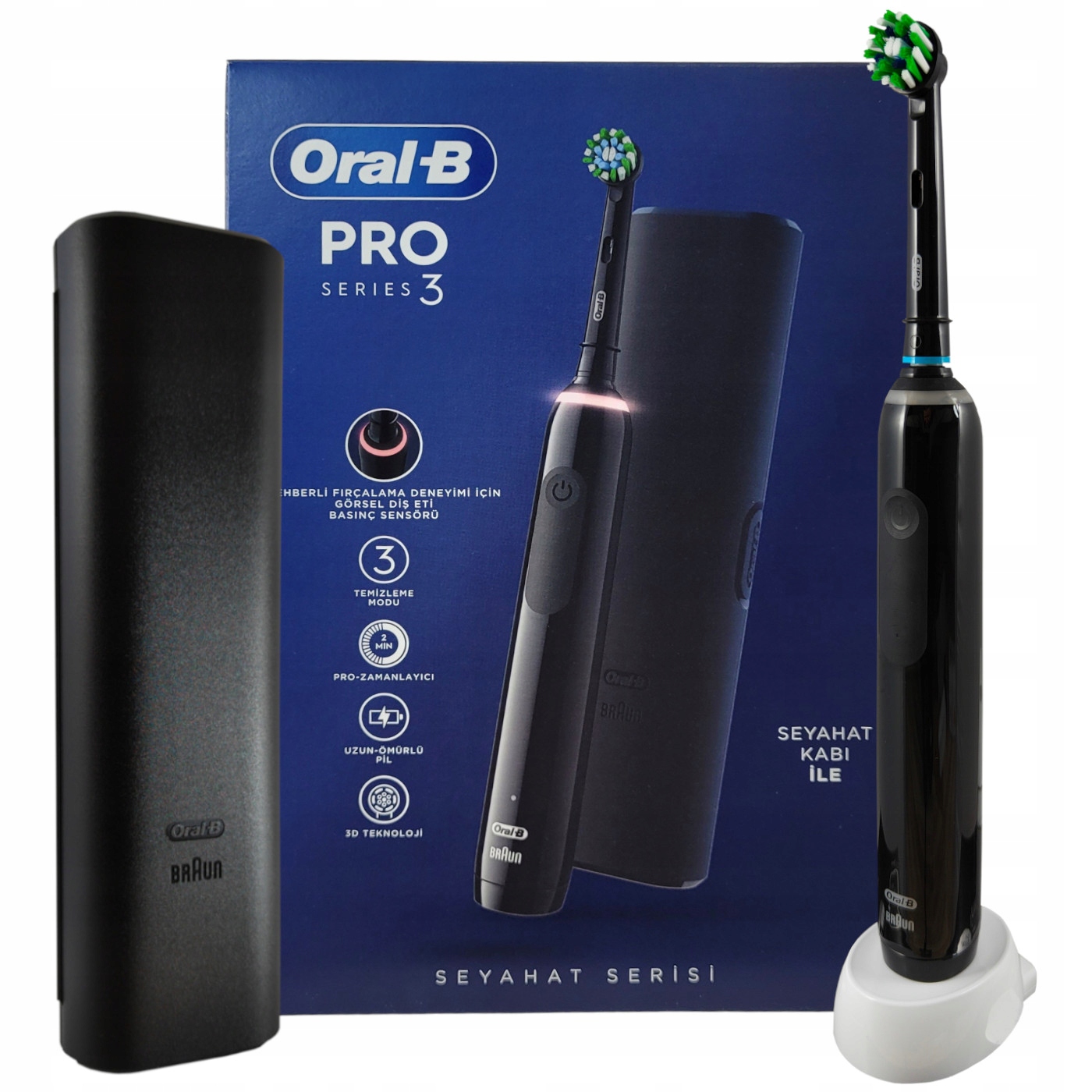 Szczoteczka Oral-B Pro 3 3500 Black Etui Elektryczna Rotacyjna Dokładna