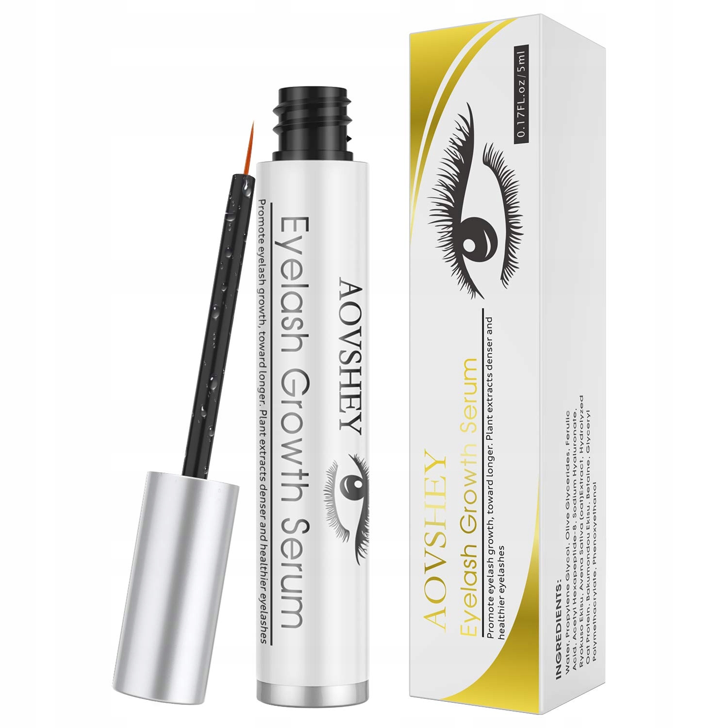 AoVSHEY Serum do rzęs, brwi z kwasem hialuronowym