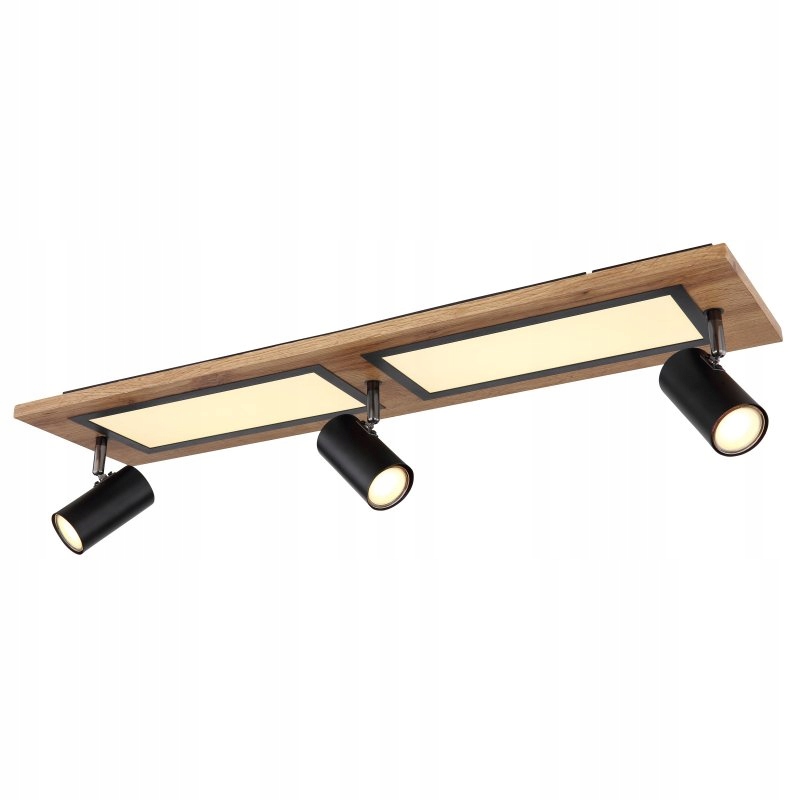 Funkčná obdĺžniková stropná lampa s tromi reflektormi spotová trubica