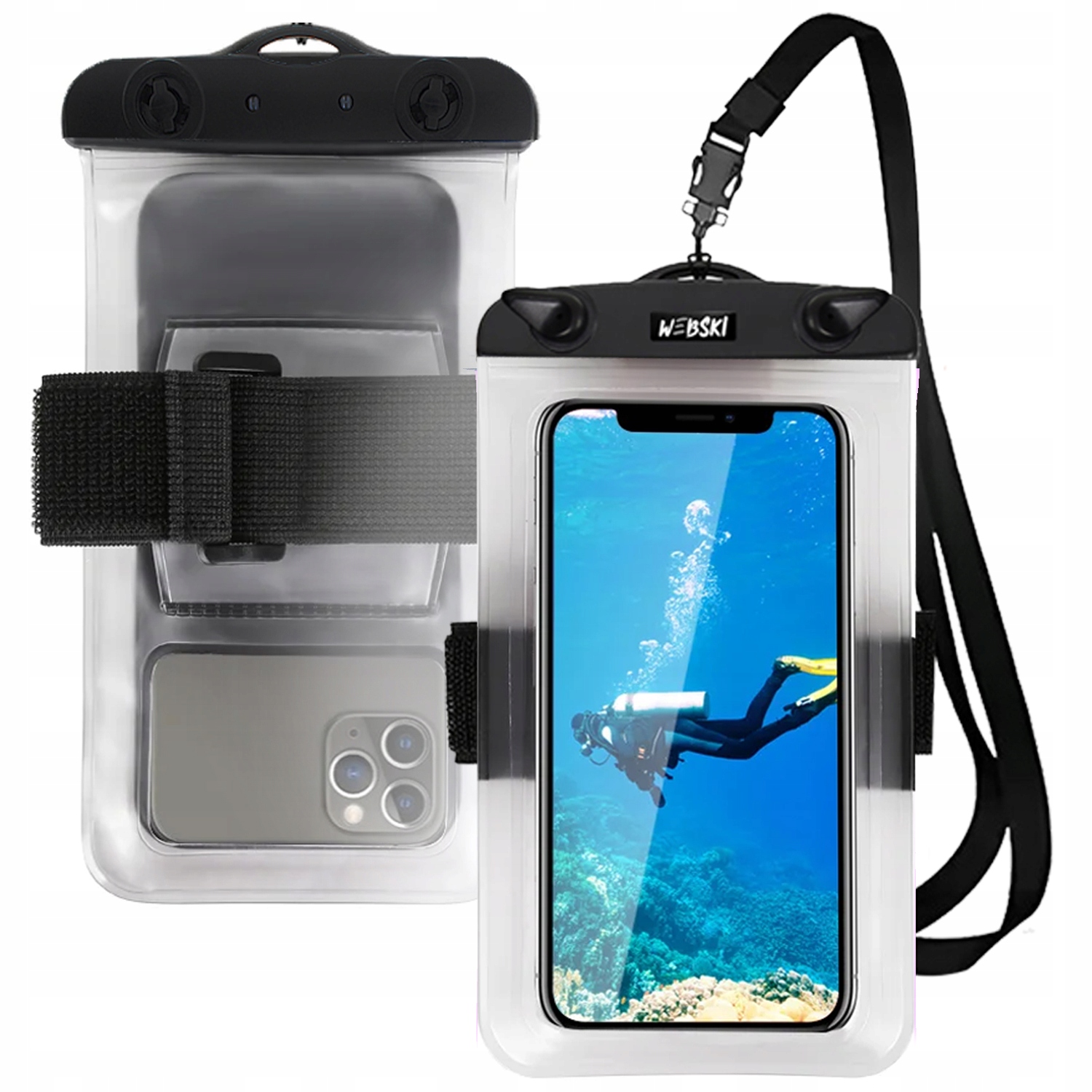 POKROWIEC ETUI NA RAMIĘ TELEFON OPASKA DO BIEGANIA ETUI NA SZYJĘ+SŁUCHAWKI Marka Webski