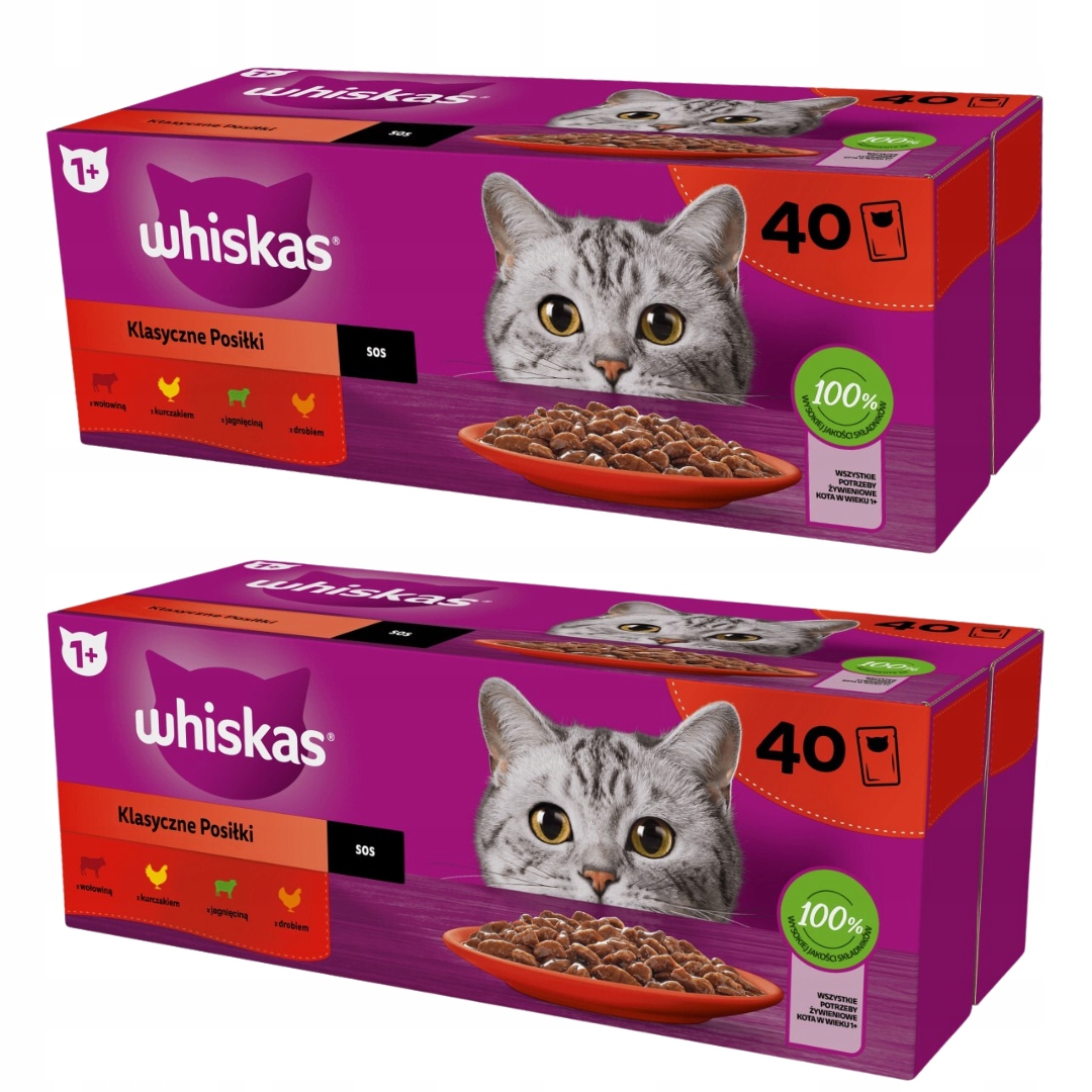 Levně Whiskas Mokré Krmivo Pro Kočky MIX Chutí V Omáčce 80 X 85 G