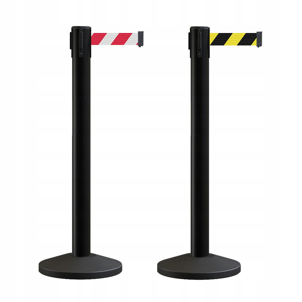 SŁUPEK ODGRADZAJĄCY CZARNY SŁUPKI Z TAŚMĄ OSTRZEGAWCZĄ 4 M Marka inny