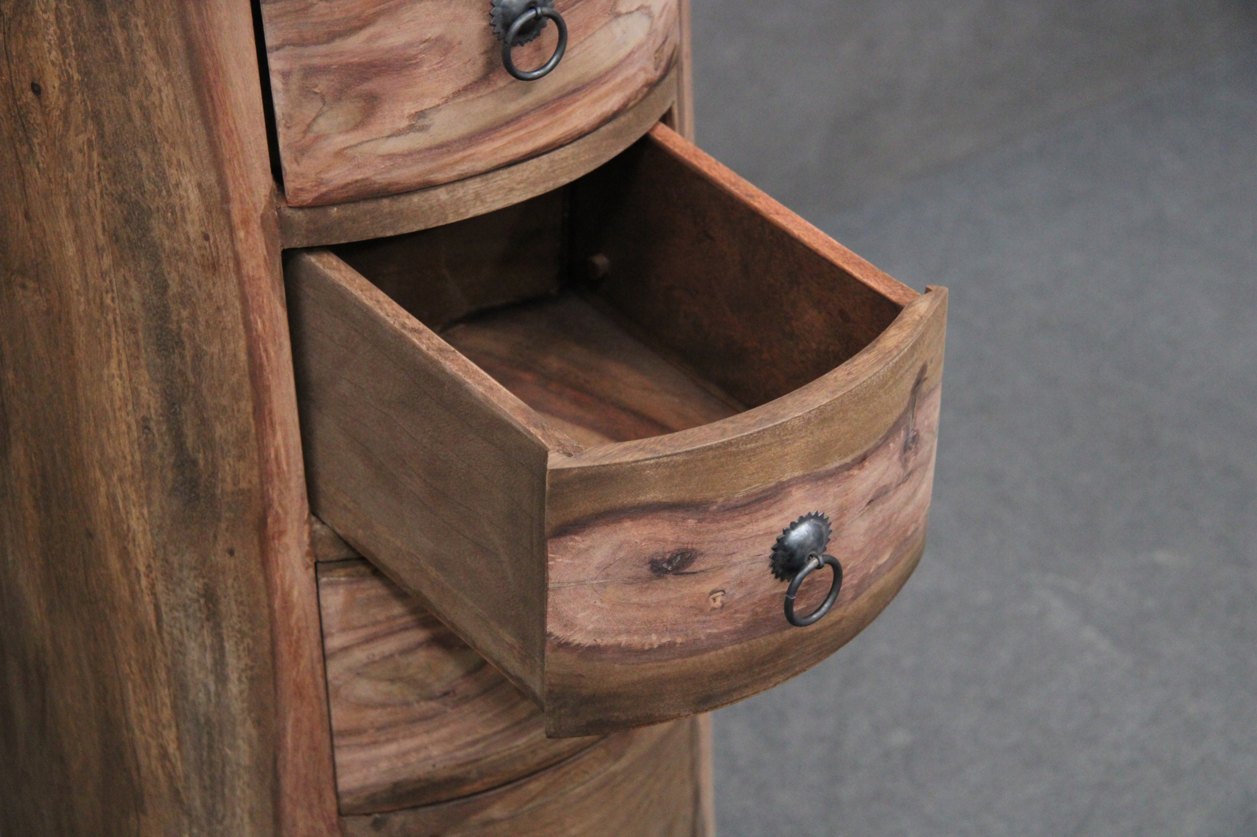 Komoda Drewniana Palisander Stolik Okrągły LEEDS Głębokość mebla 45 cm