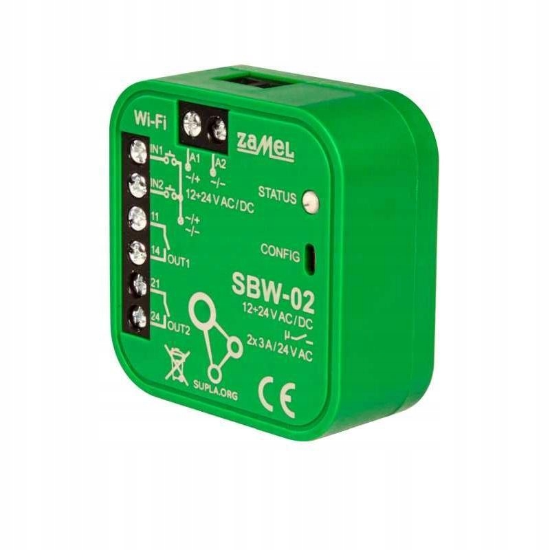 Supla 2-kanálový bránový ovládač Wi-Fi SBW-02