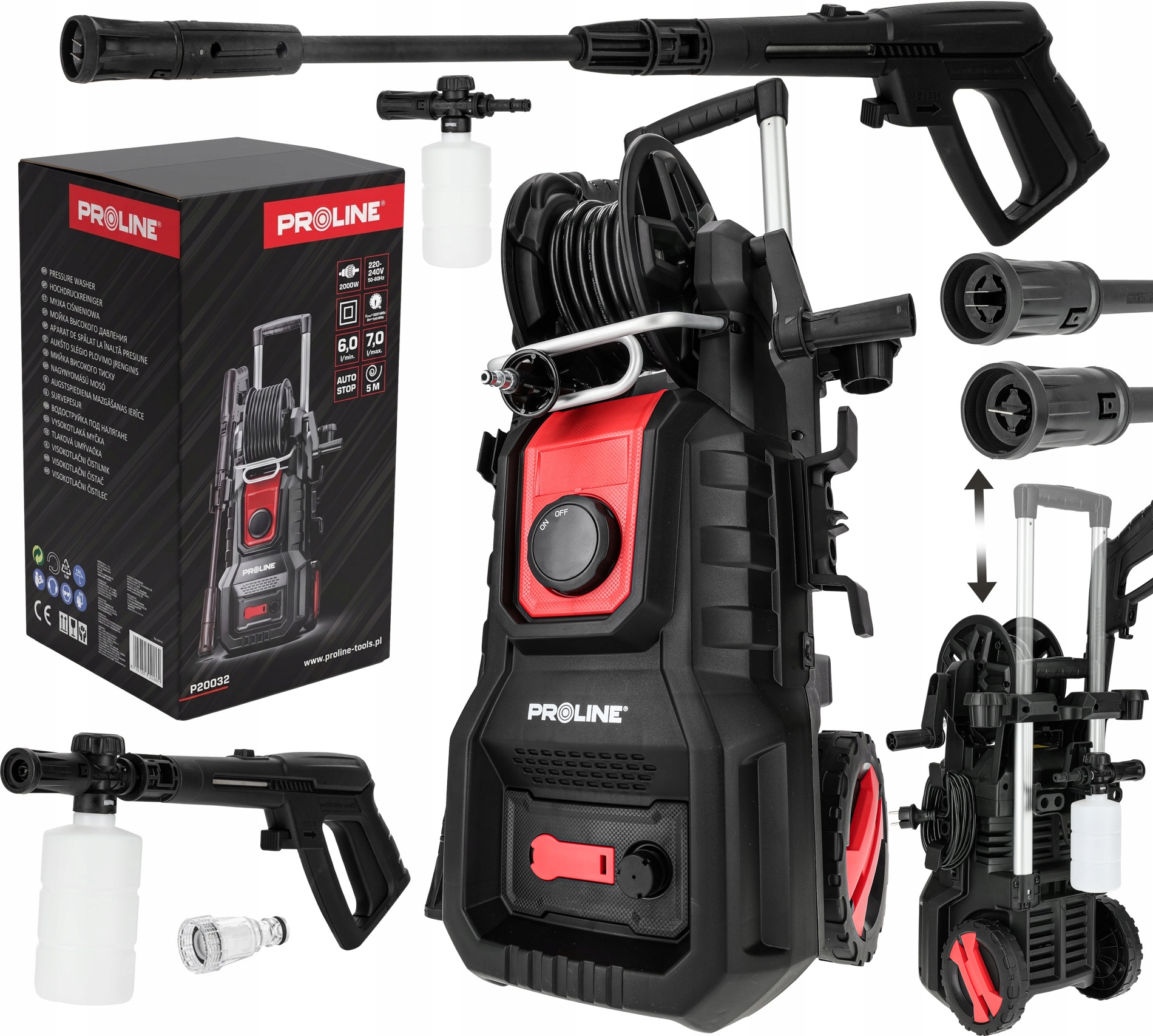 Tlaková Myčka Proline 2000W 110 Bar hliníková pumpa navíječ 5 m hadice
