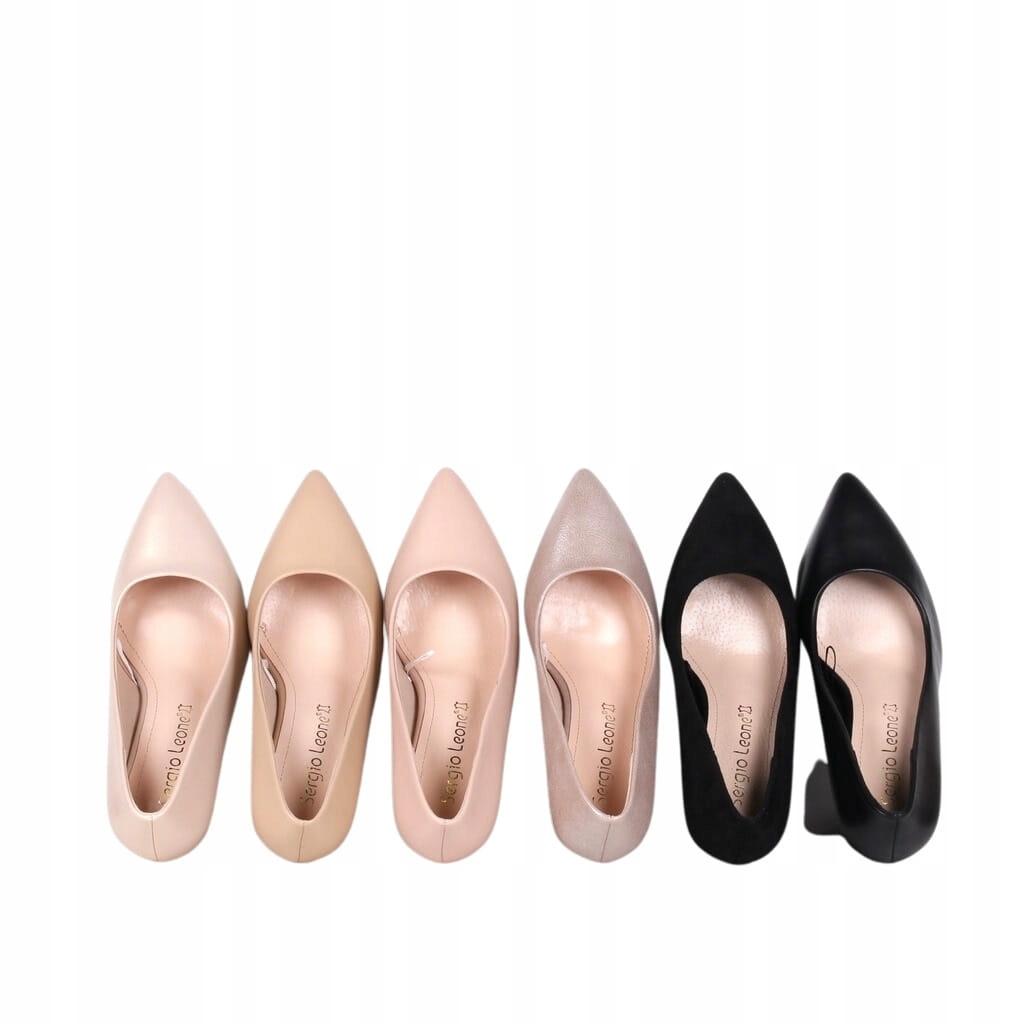 CZÓŁENKA DAMSKIE SZPILKI NA SŁUPKU NUDE PERŁOWE 38 Kolor szary