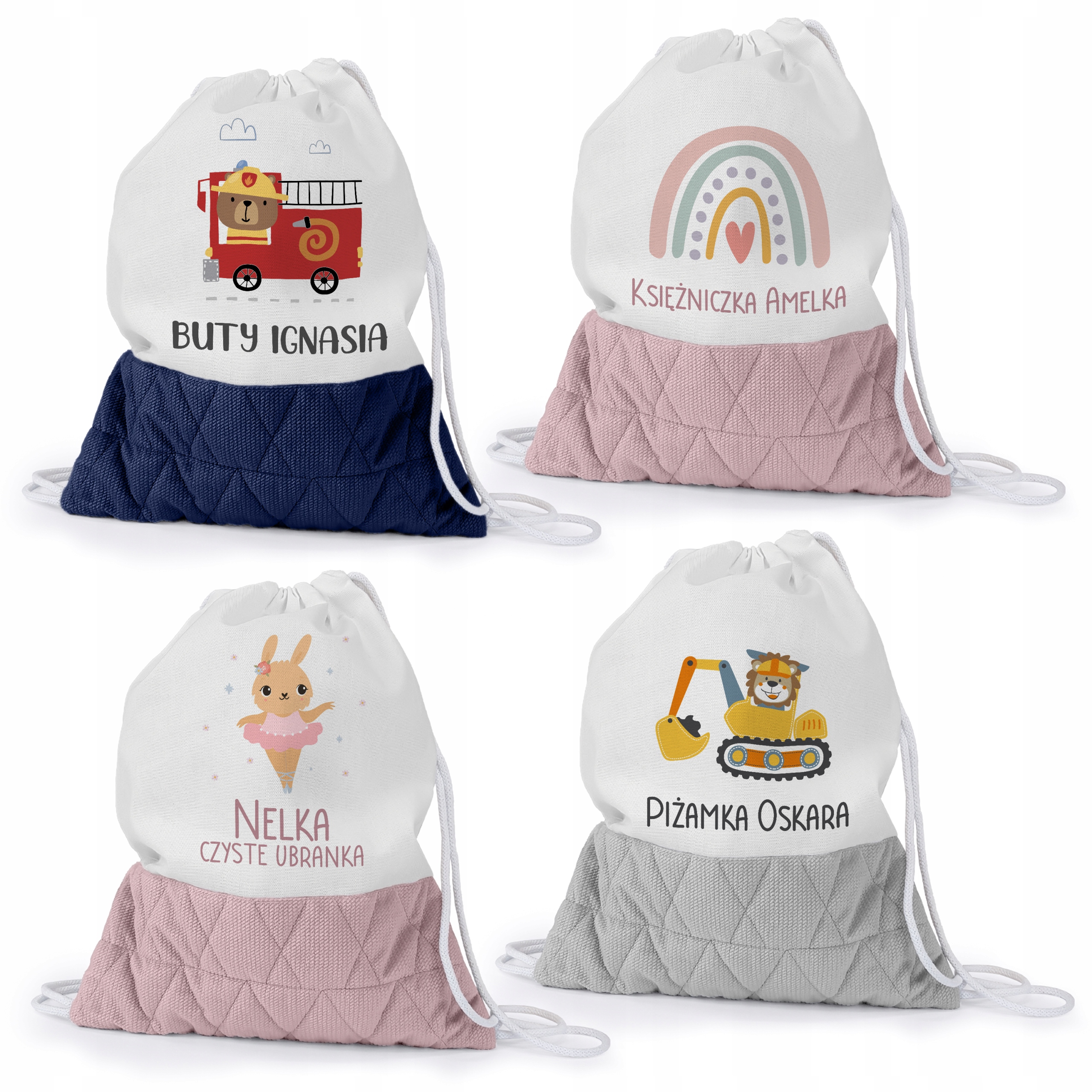 WOREK Z PĘTELKĄ DO PRZEDSZKOLA ŻŁOBKA DLA DZIEWCZYNKI CHŁOPCA NA PREZENT Wysokość produktu 38 cm