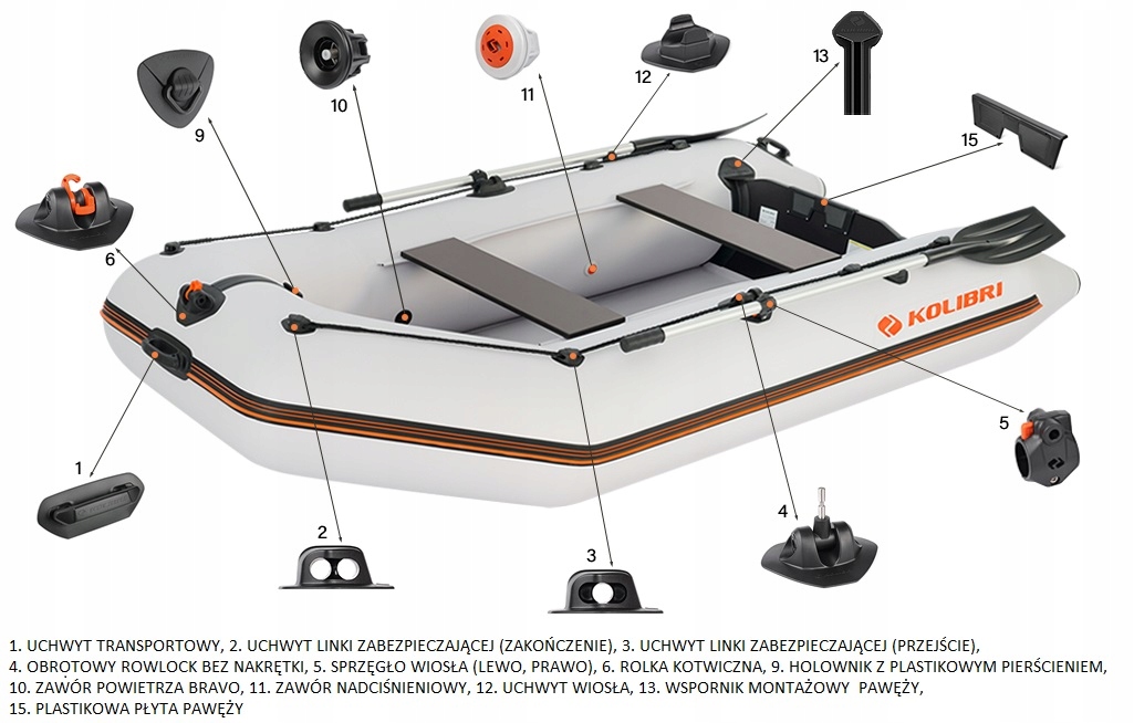 PONTON WĘDAKRSKI TURYSTYCZNY KOLIBRI KM-330DSL Kolor biały