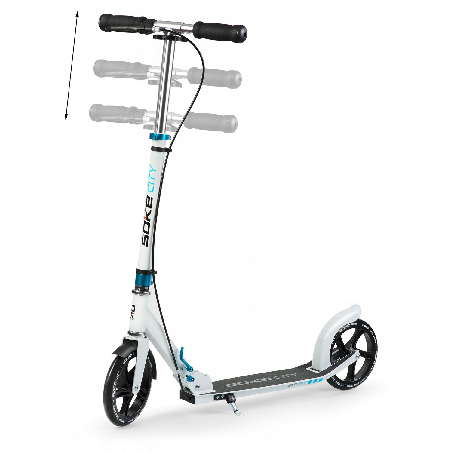 Hulajnoga SOKE CITY white Niebieska Hamulec tak