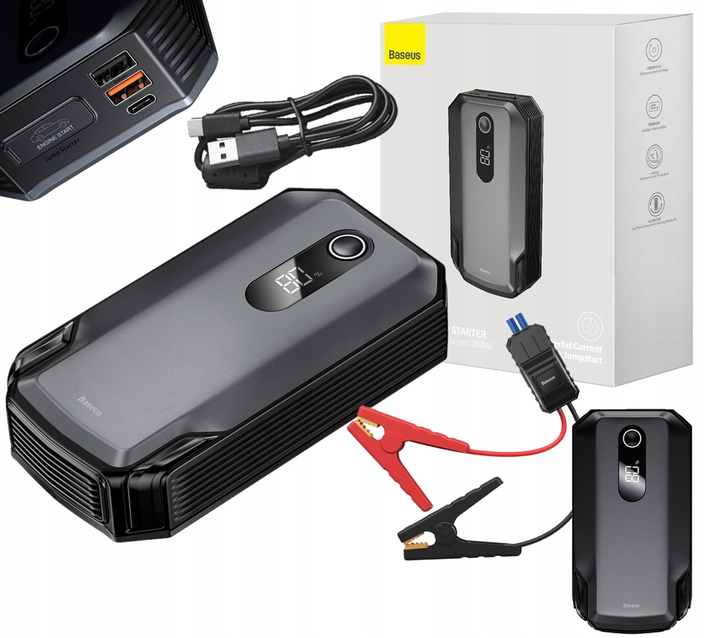 BASEUS POWER BANK POWERBANK JUMP STARTER BOOSTER 20000mAh 12V 2000A