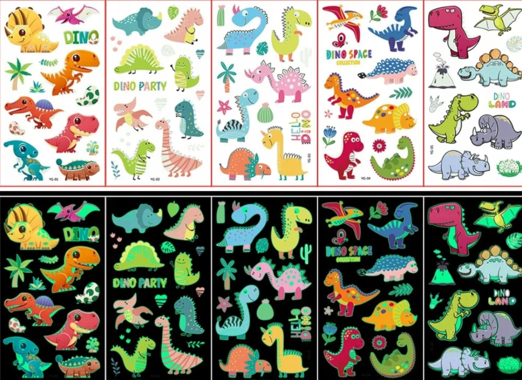 

Tatuaże Zmywalne Dla Dzieci 5 Arkuszy Świecące