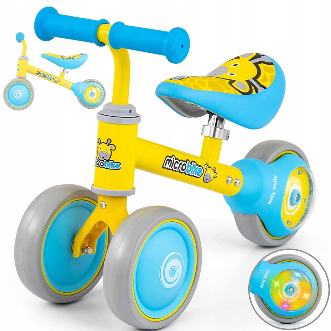 Rowerek Biegowy jeździk dla dzieci koła Led Micro Plus Giraffe Milly Mally
