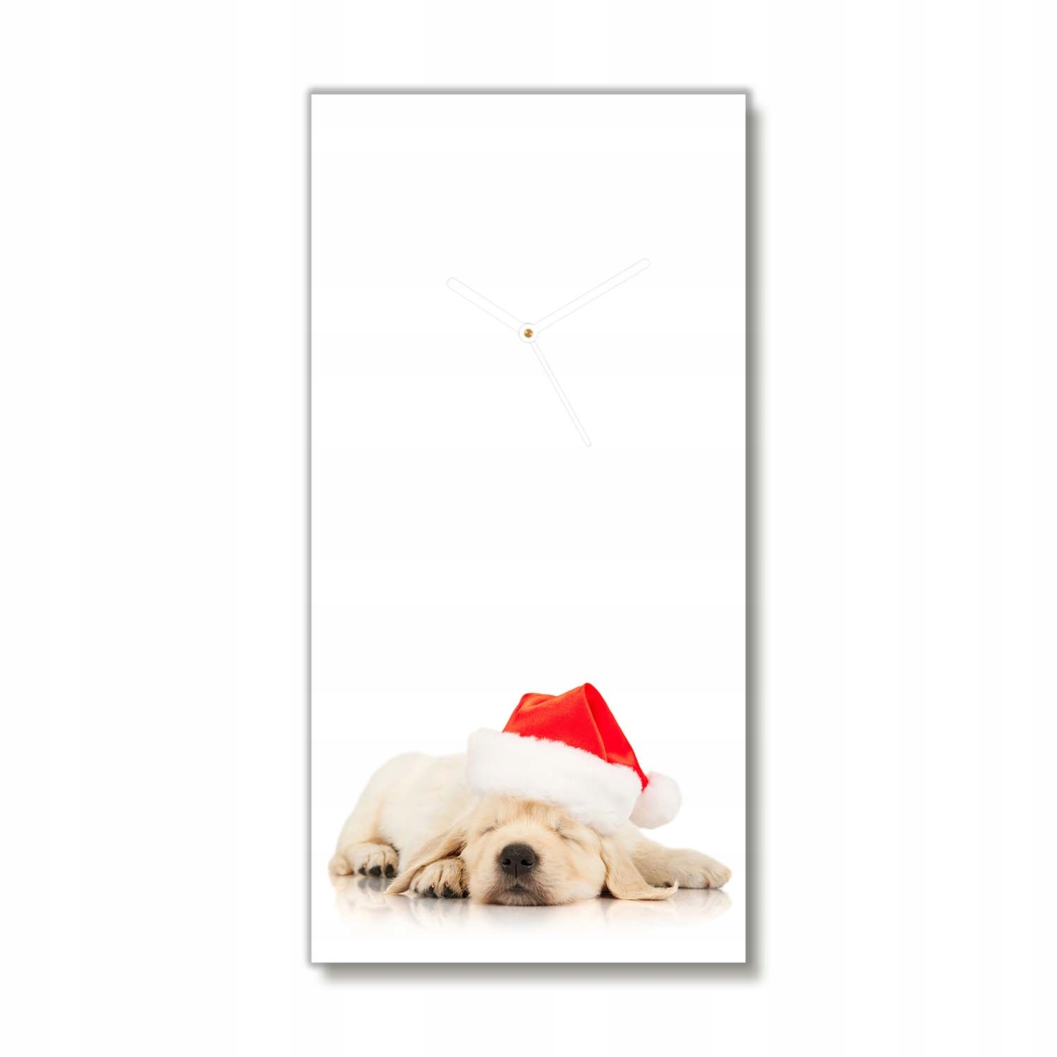 

Zegar szkło 30x60 Szczeniak Czapka Mikołaja Zima