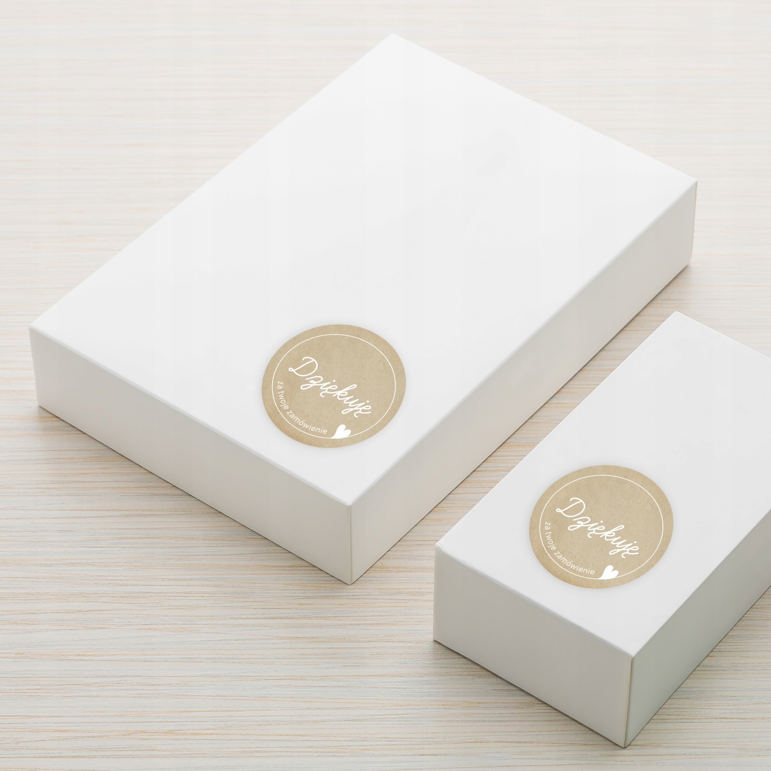 naklejki etykiety dekoracyjne DZIĘKUJĘ za twoje zamówienie 5cm 60szt Długość etykiety 50 mm