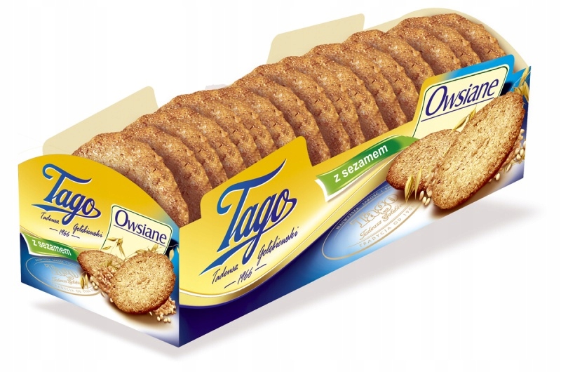 Ciastka owsiane z sezamem Tago 185g 12szt
