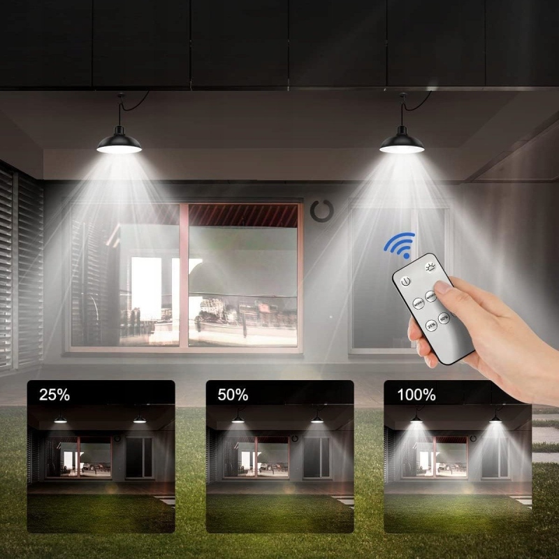 ŻYRANDOL LAMPA SOLARNA SUFITOWA WISZĄCA OGRODOWA ZEWNĘTRZNA HALOGEN + PILOT Kolor czarny