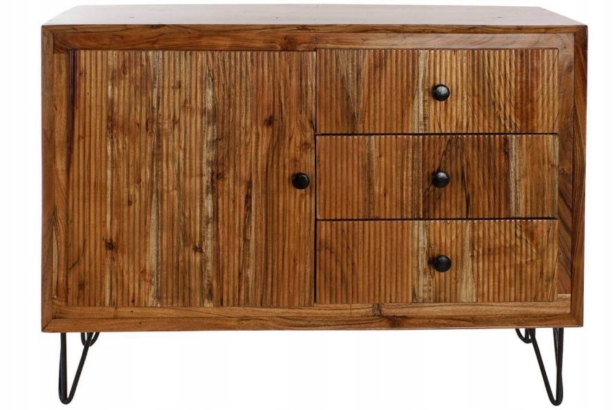Komoda drewniana szafka retro drewno akacjowe 100cm stylowe meble do salonu