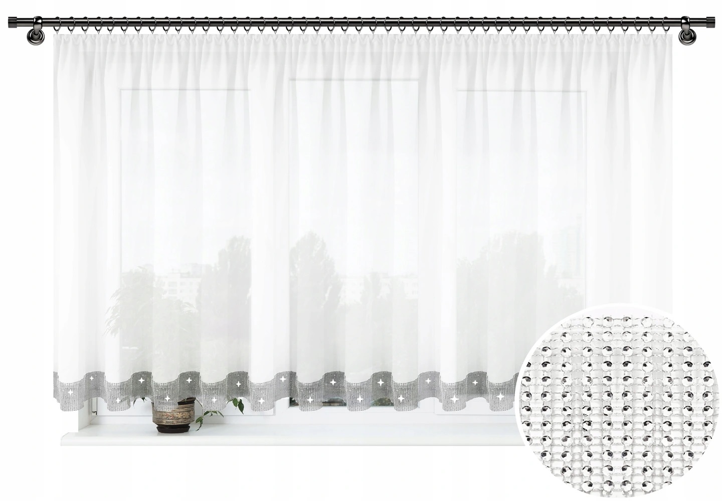 FIRANA GOTOWA 400x150 CYRKONIE TAŚMA ŻABKI DIAMENT