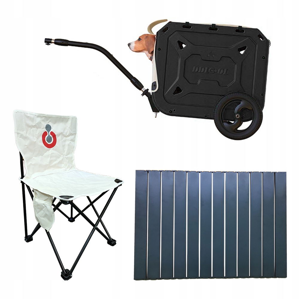 PRZYCZEPKA DLA PSA PRZYCZEPKA ROWEROWA PRZYCZEPA DLA DZIECI + STÓŁ+ KRZESŁO