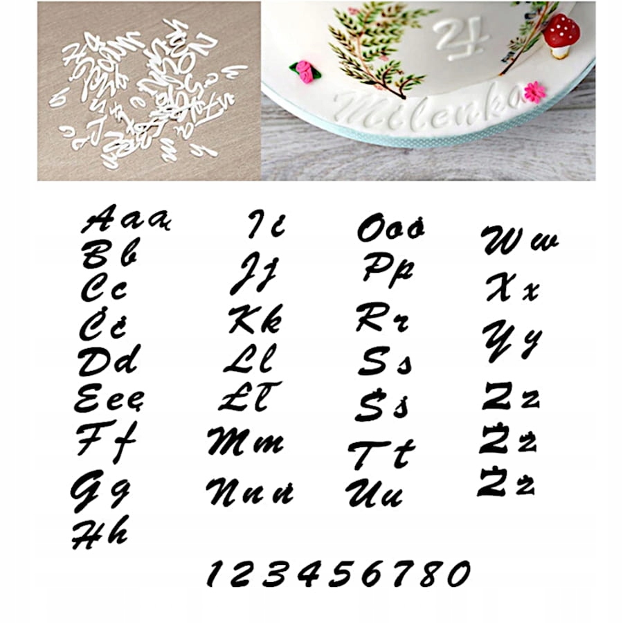 Levně razítka abeceda a číslice pro cukrovou hmotu, zdobení dortů a koláčů, písmena