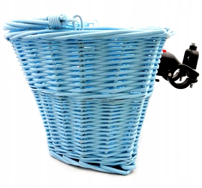 Wiklinowy kosz rowerowy click koszyk niebieski błękitny zaczep wypinany