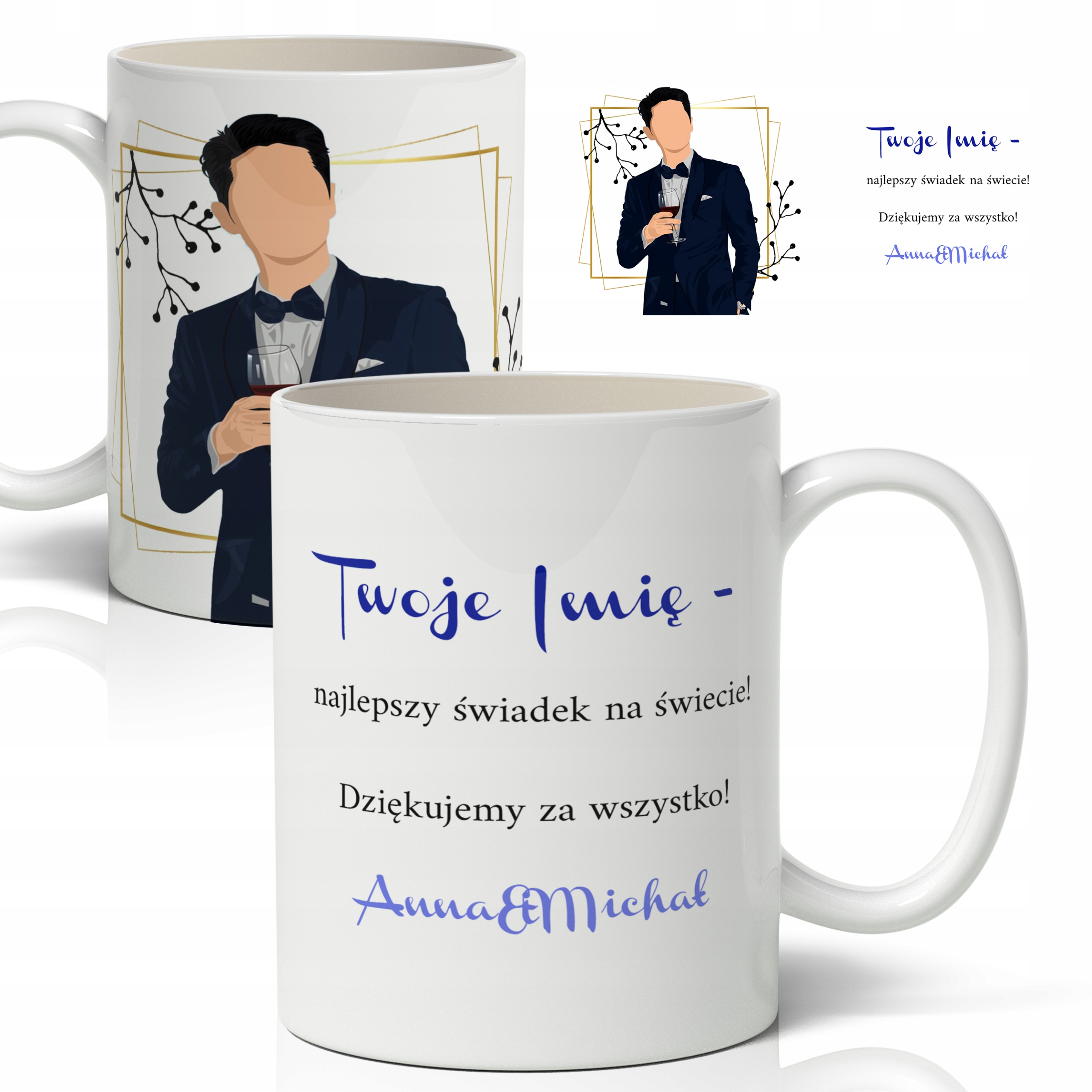 

Kubek Na Ślub Podziękowanie Dla Świadka Twoje Imię