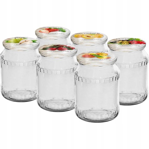 

6szt Słoik 720ml Kolorowa Zakrętka 132722 Browin