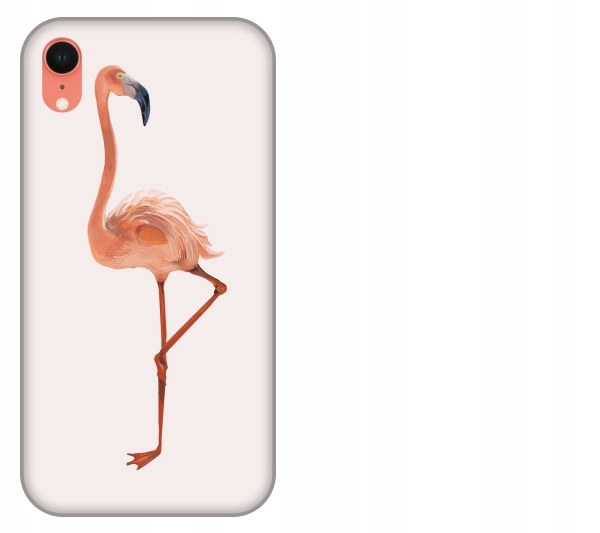 

Etui pokrowiec iPhone Xr Ptak flaming akwarela