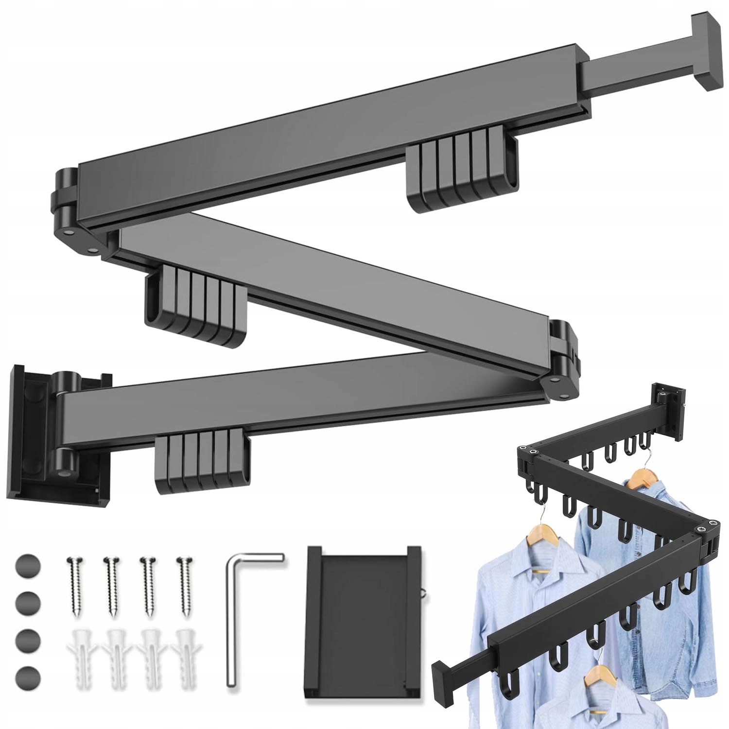 Levně Tyč Na Oblečení Namontovaná Na Stěnu, Skládací