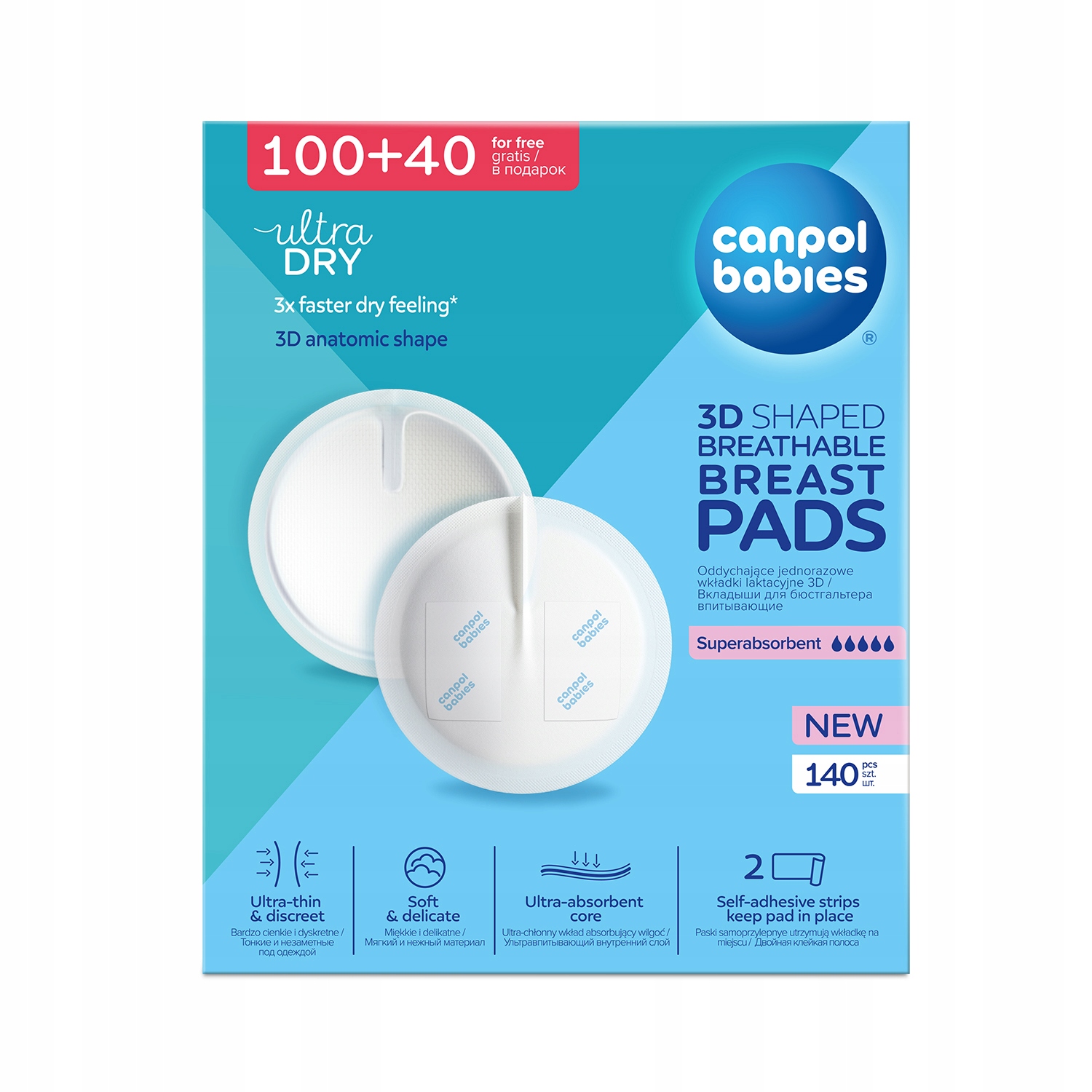 CANPOL WKŁADKI LAKTACYJNE PRZYLEPIEC 140SZT 1/654